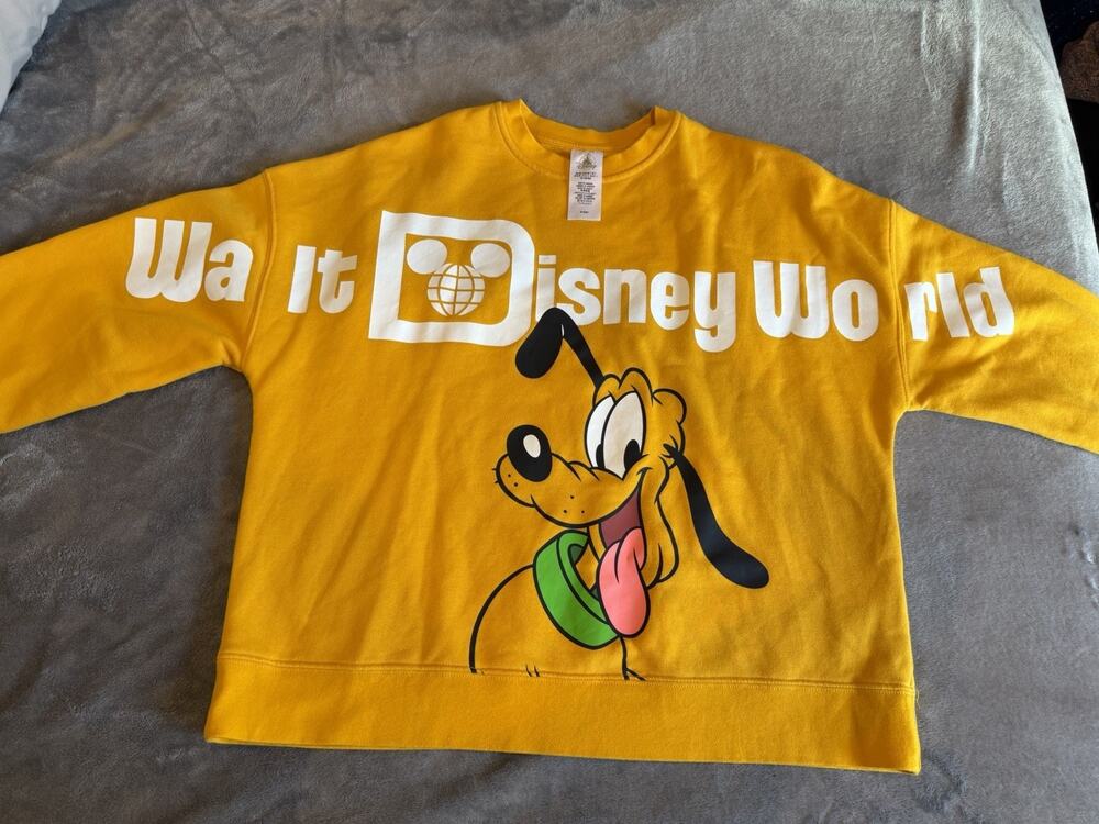 Walt Disney World Sweater Sweatshirt Top Pluto WDW Jersey Retro Sz Small